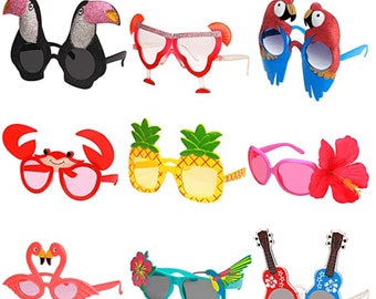 9X Hawaiian party sunglasses,Mexican party sunglasses,Tropical party sunglasses, party decorations, photo booth props, instagram props