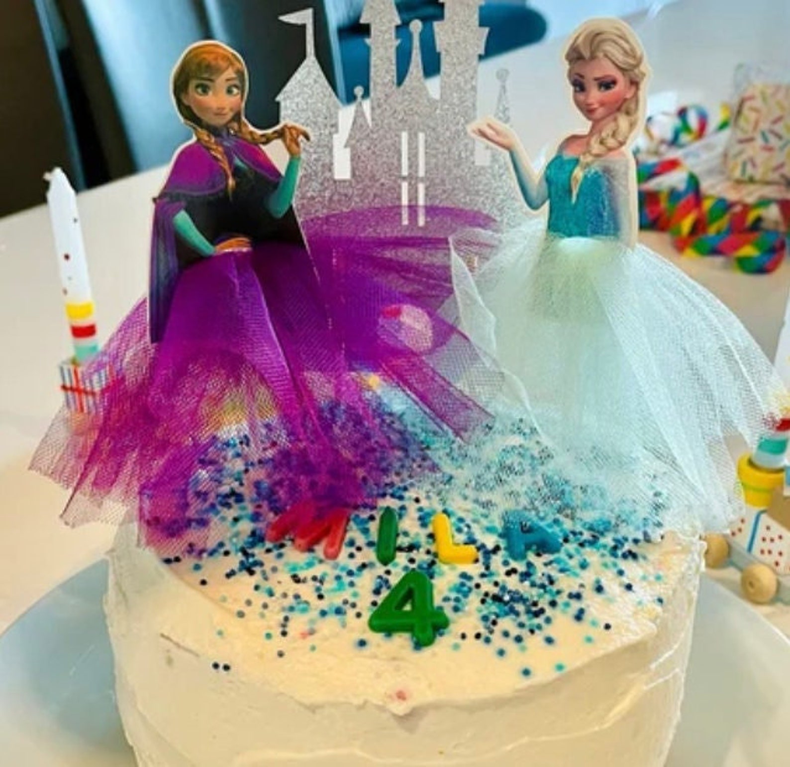 Frozen Cake Topper Elsa Anna Cake Topper Frozen Birthday Etsy UK