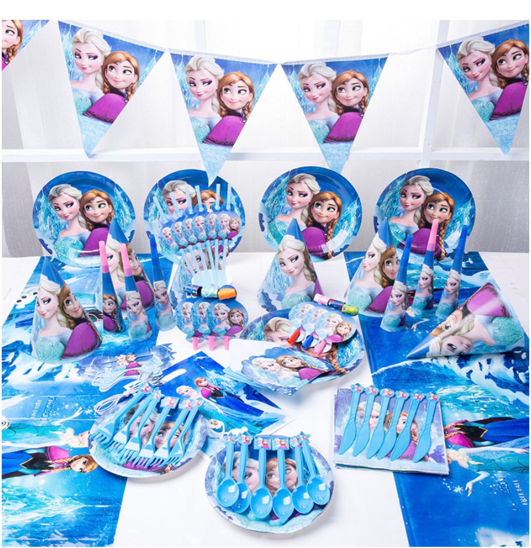 74Pcs Frozen stoviglie per feste di compleanno, Elsa Party