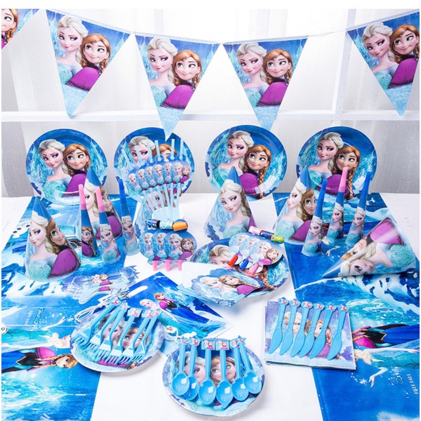 Frozen party,New style Portrait frozen tableware,Frozen theme party plates,Frozen cups,Frozen party supplies, Elsa Anna Party