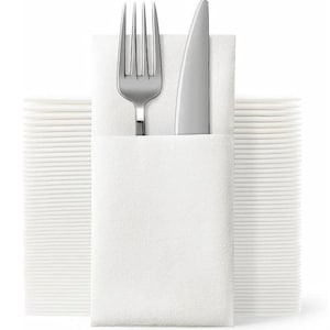 20X Pre folded napkins with pockets for silver ware, catering pocket napkins, pocket napkins,