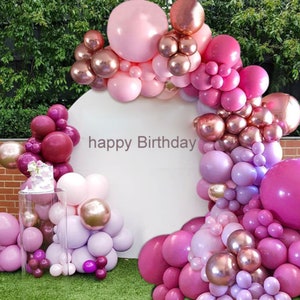 126X purple and pink balloon arch kit, purple balloon garland kit. pink balloon arch kit, purple balloon arch, dark pink balloon arch