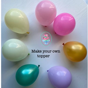 5x mini topper per torta a forma di palloncino pastello