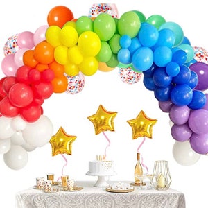 Rainbow balloon arch kit, rainbow themed party ballon garland, rainbow backdrop
