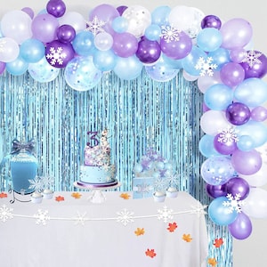 109x Quality Frozen Balloon Arch, Snowflakes Frozen and Frozen 2 party decor ,Frozen party garland ,Frozen decorations,Frozen theme