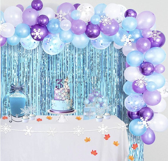 Frozen Balloons Arch Garland Kit, Frozen Birthday Balloons Frozen Party  Supplies Latex Balloons Happy Birthday Snowflakes Foil Balloon Frozen  Decorati
