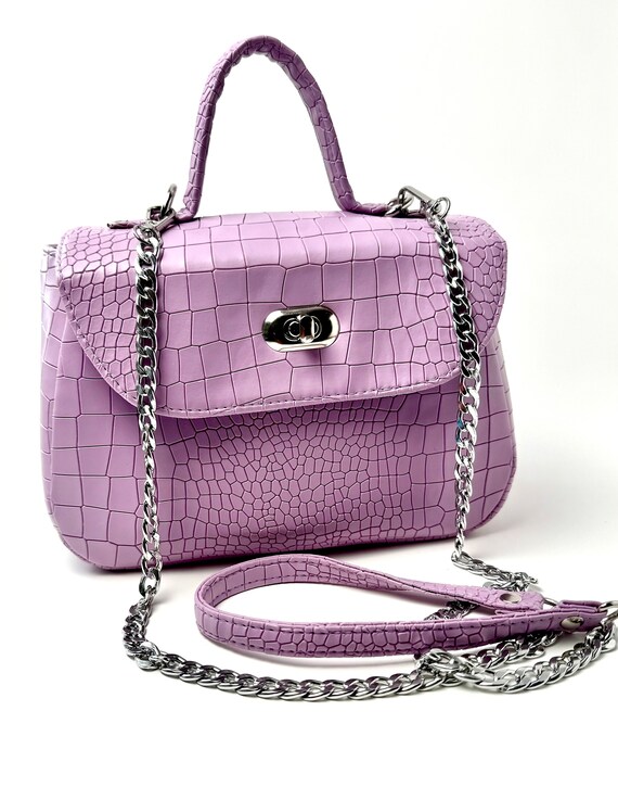 Lilac croc bag sale