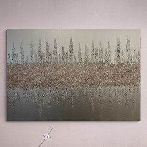 Pink & Silver Painting, Light Pink Art, Silver Glitter Art, Glass Wall Art, Baby Pink Wall Art, Glitter Wall Art, Blush Decor, Pink Decor