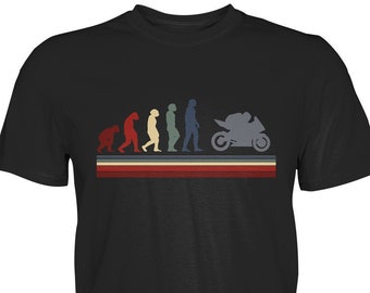 Biker Motorcycle T-Shirt Motorsport Motorcyclist Evolution - Men's Premium Shirt