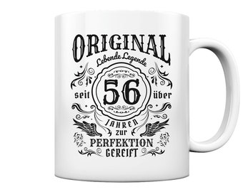 56 Geburtstag Zur Perfektion Gereift 56 Jahre Alt Sprüche Geschenke - Tasse und Kaffeebecher Glossy