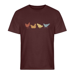 T-shirt Poulet Retro Farmer Poulet Maroon