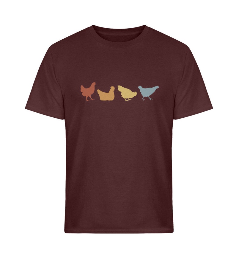 T-shirt Poulet Retro Farmer Poulet Maroon