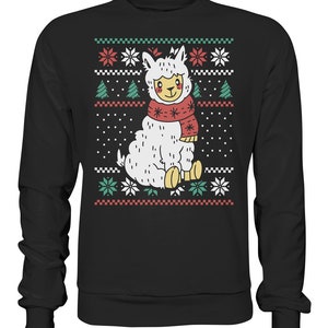 Ugly Christmas Sweater Lama - Basic Sweatshirt Weihnachten