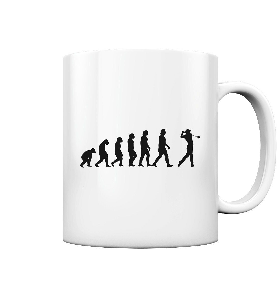 Golfen Evolution Golfschläger Lustige Golfspieler Geschenke - Tasse und Kaffeebecher Glossy