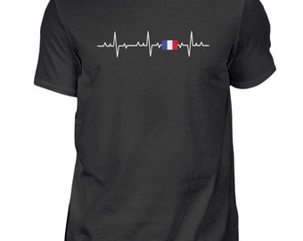 T-Shirt Heartbeat France French Flag - Men's Shirt