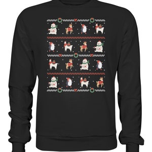 Animals Ugly Christmas Animal Sweater with Reindeer Penguin Llama and Bear Christmas - Unisex Basic Sweatshirt