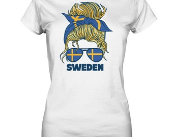 Sweden Gift Swedish Flag Swedish Sverige T-Shirt - Ladies Premium Shirt