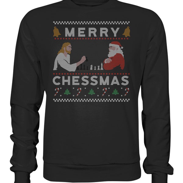 Ugly Christmas Sweater Schach - Basic Sweatshirt Weihnachten