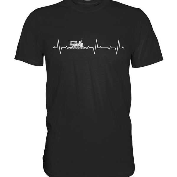 Railway Heartbeat Railwayman Locomotief Treinen T-shirt - Premium shirt
