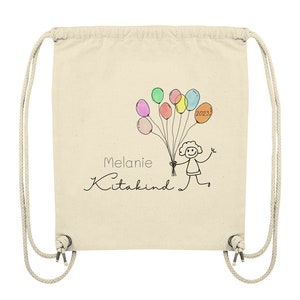 Kitakind Asilo per bambini personalizzato Asilo per bambini 2023 Nome Kitastart personalizzato - Borsa da palestra organica