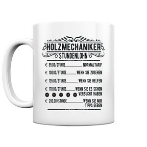 Wood Mechanic Hourly Wage Mechanic Profession Gifts Cup and Coffee Mug Glossy image 2