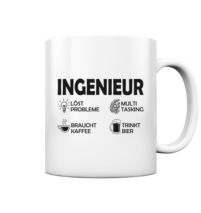 Ingenieur Löst Probleme Berufe Maschinenbau Spruch Geschenke - Tasse und Kaffeebecher White glossy