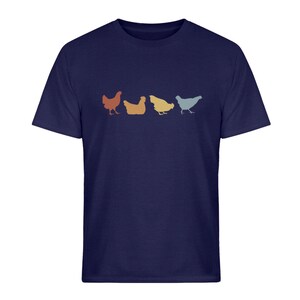 T-shirt Poulet Retro Farmer Poulet Navy