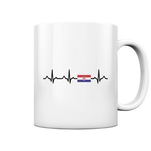 Croatia Heartbeat Croatian Flag Zagreb Gifts - Mug and Coffee Mug Glossy