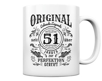 51e anniversaire mûri à la perfection 51 ans dictons cadeaux - tasse et tasse à café brillant