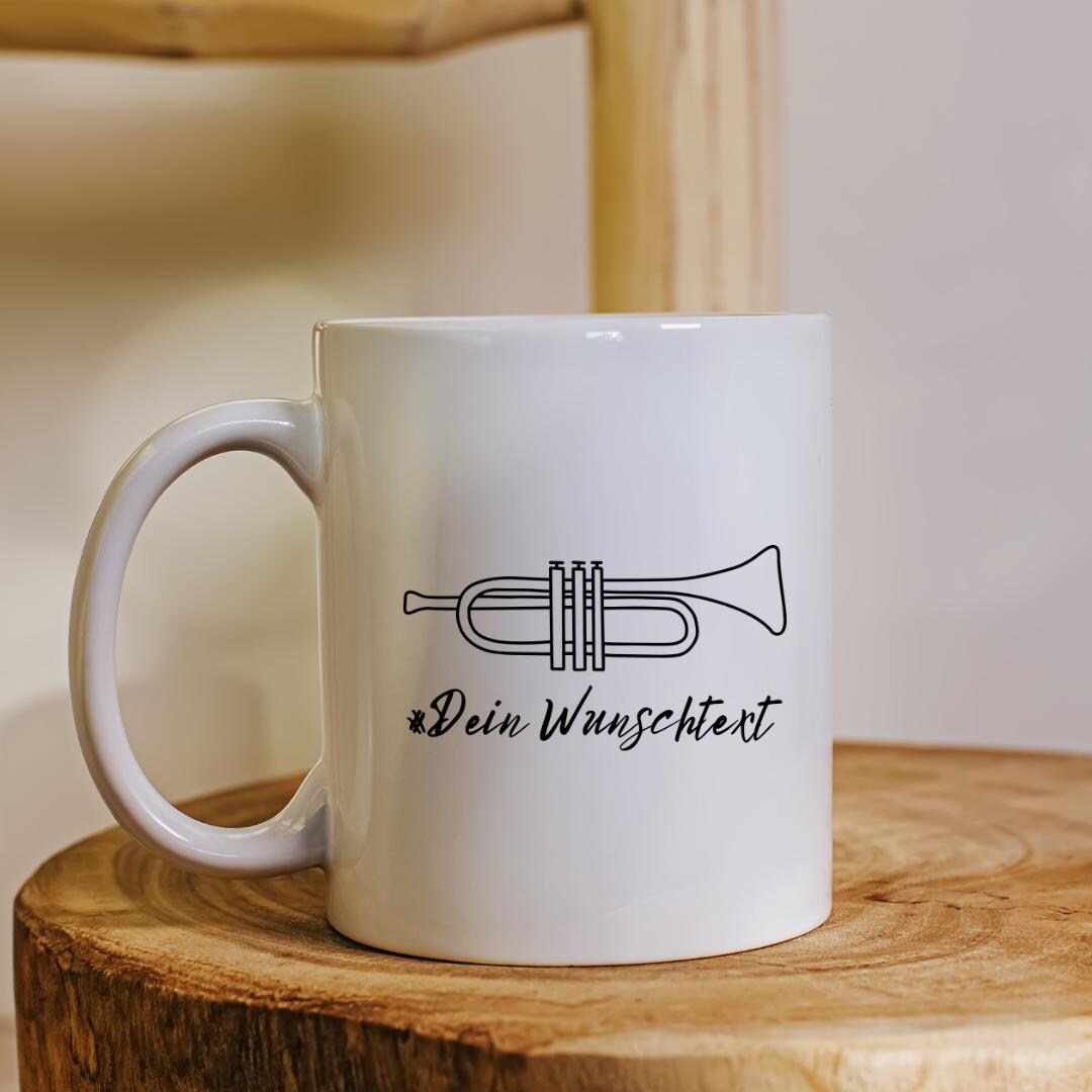 Pagma Druck Trompete Tasse – 330 Ml, Spülmaschinenfest, Beidseitig Bedruckt, Für Trompeter & Musiker