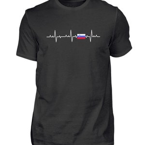 T-Shirt Heartbeat Slovenia Slovenian Flag - Men&#39;s Shirt