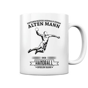 Old man handball player handball club handball - cup glossy