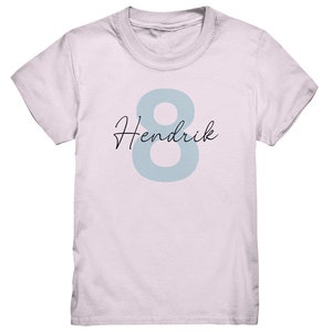 T Shirt Geburtstag Personalisiert Zahl und Name für Jungen Geschenke Geburtstagsshirt Junge Pink Sixties