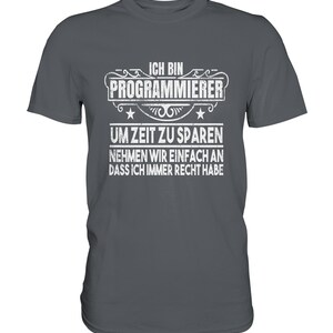 Programmer Gift Computer Software Shirt Computer Scientist Coder Tshirt Dark Grey