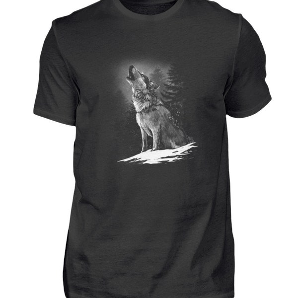 Wolf, Raubtier, Wölfe, Naturschutz, Vollmond Tshirt - Herren Shirt