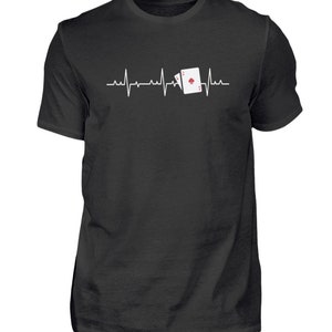 T-Shirt Poker Heartbeat Cards Jeu de Cartes Poker - Chemise Homme