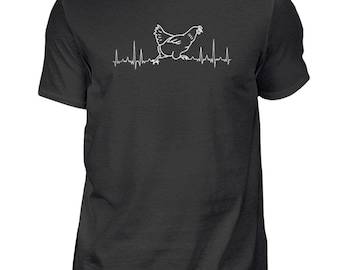 Hühner, Huhn, Landwirtschaft, Herzschlag, Bauernhof, Hühnerstall, Eier, Küken, Geschenk, Geflügel, Ei, Geschenkidee T-Shirt - Herren Shirt