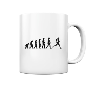 Jogging Evolution Runner Funny Half Marathon Running Gifts - Mug and Coffee Mug Glossy