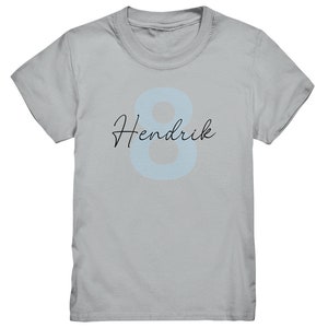 T Shirt Geburtstag Personalisiert Zahl und Name für Jungen Geschenke Geburtstagsshirt Junge Pacific Grey