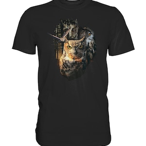 T-Shirt Owl Forester Owls Forest - Premium Shirt