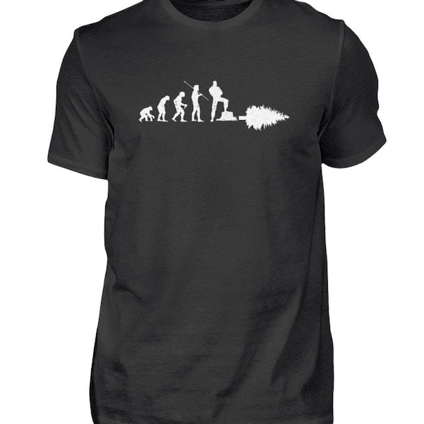 Kettensäge Holz Motorsäge Waldarbeiter Evolution Forstarbeiter Forstwirt Geschenk T-Shirt Geschenkidee Förster - Herren Shirt