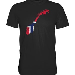 Norvège Carte T-Shirt Scandinavie Cadeau Norvégien Drapeau Norvégien Oslo - Chemise Premium