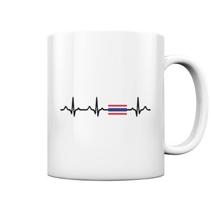 Thailand Herzschlag Thailändische Flagge Bangkok Geschenke - Tasse und Kaffeebecher Glossy