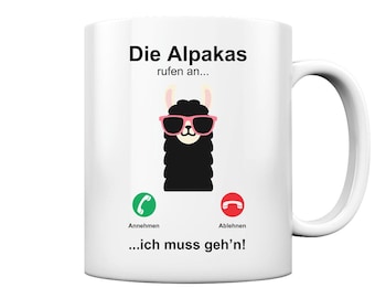 Alpakas Rufen An Lustige Alpaka - Tasse und Kaffeebecher glossy