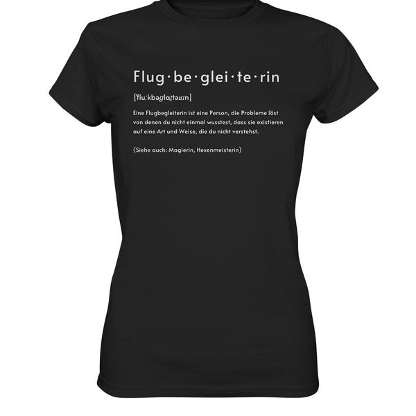 T Shirt Flugbegleiterin Definition Stewardess Geschenk - Personalisierbares Premium Tshirt