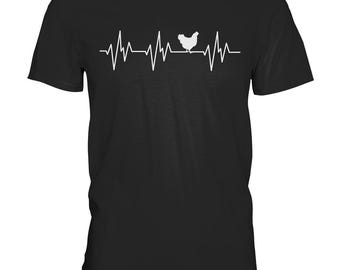 Hen T-Shirt Chicken Coop Chickens Heartbeat Chicken Farm - Premium Shirt