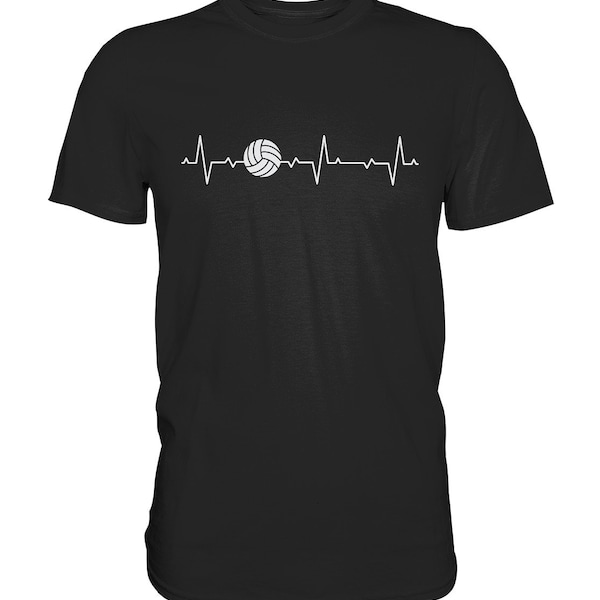 Volleyball T-Shirt Volleyballer Beachvolleyball Herzschlag Geschenk - Premium Shirt