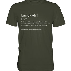 Idea de regalo de camiseta de conductor de tractor de transcripción fonética de agricultores de definición de granjero camisa premium Urban Khaki