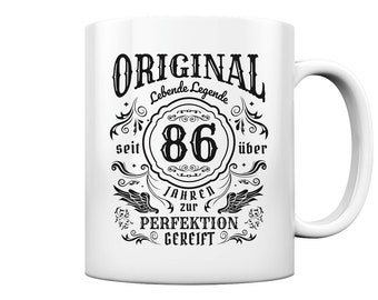 86 Geburtstag Zur Perfektion Gereift 86 Jahre Alt Sprüche Geschenke - Tasse und Kaffeebecher Glossy