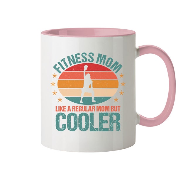 Fitness Mom Like A Regular Mom But Cooler Krafttraining Fitnessstudio - Tasse und Kaffeebecher Glossy